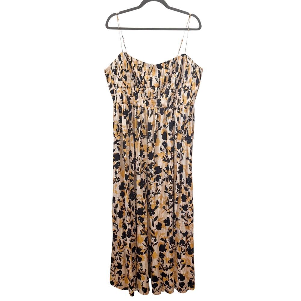 NWT J. Crew Collection Floral Ruched Maxi Dress in Luster Georgette CK990 Sz 16 - Picture 3 of 11